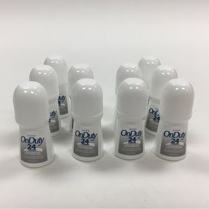 Set of Ten New Avon On Duty Unscented Roll On Liquid Deoderant/Antipersperants